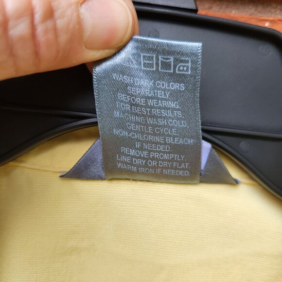 Koret Yellow Button-Up Jacket Contrast Stitching Size 14 Lightweight Casual - Picture 6 of 6